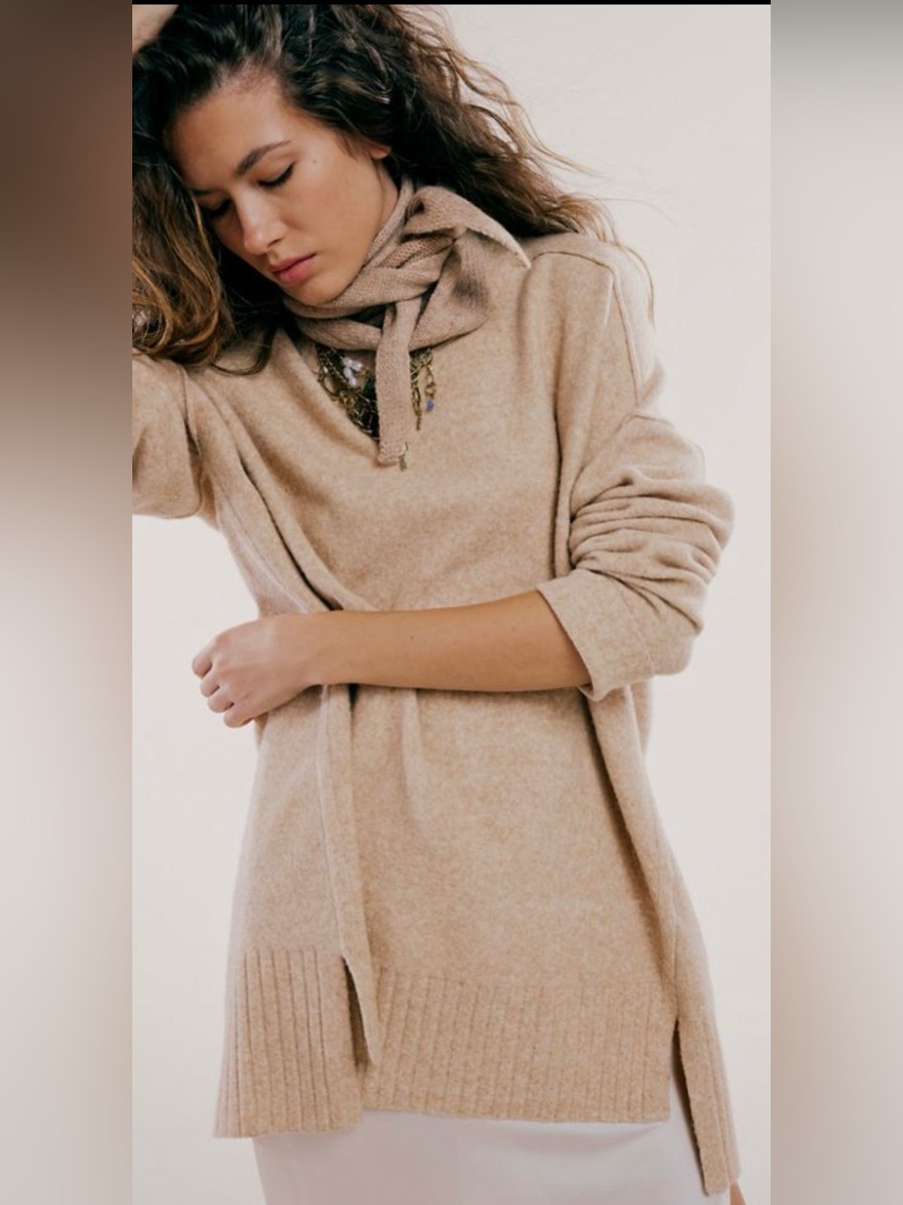 Free People “Phoebe” Sweater in Light Camel Heather - *Oversized*